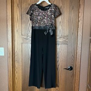 Kohl's Black and Multicolor Sequin Jumpsuit
